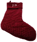 Pottery Barn J Quilted Velvet Christmas Stocking Holiday Xmas Red Monogram. Fixed Price $36.44.