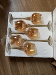 Kirklands Home Amber Optic Glass Normandy Votive Candle Holders Set Of 5. Fixed Price $30.00.