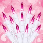 Hopolon Pink Mini Christmas LIGHTS,2 Pack 13FT 50COUNT Fairy String Set.... Fixed Price $20.03.