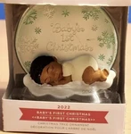 2022 Hallmark Ornament "baby's First Christmas" Mahogany. Fixed Price $9.99.