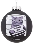Tree Buddees Hilarious Cat Mugshot - Knocked Down The Xmas Funny Glass C.... Fixed Price $24.87.