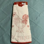 New 48 Christmas Tree Skirt Embroidered Chicken Rooster White Country Farm. Fixed Price $29.75.