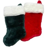 Faux Fur Christmas Stockings Set Red Green Plush White Cuff Holiday Home Decor. Fixed Price $17.09.