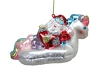 Santa In Unicorn Float By Christmas- December Diamond Glass Ornament. Fixed Price $13.50.