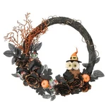 National Tree Company Artificial Halloween Fall Floral Harvest Wreath W/ Owl Nwt. Fixed Price $31.40.