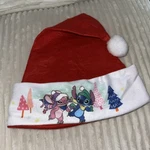 2024 Design Lilo & Stitch Ice Slating 16" Santa Hat Red Felt Embossed Disney Ruz. Fixed Price $10.88.