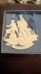 Wedgwood White Jasperware Snowman Christmas Hanging Ornament W/ Ribbon & Box. Fixed Price $18.00.