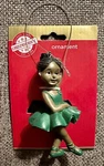 African-american Ballerina Green Dress Hanging Christmas Tree Ornament. Fixed Price $12.99.