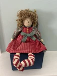 Vtg Christmas Sampler Russ Angel Shelf Sitter Doll Cloth 14 With Tags. Fixed Price $18.70.