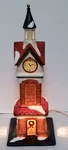 Christmas Village Porcelain Light Up Clock Tower Holiday Time Vintage 1990'S. Fixed Price $17.00.