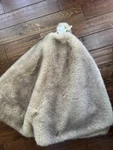 Pottery Barn Faux Fur Mink Christmas Tree Skirt Taupe Beige 60" New. Fixed Price $124.00.