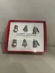 New Pier Imports Candle Jewelry Set Of 6 Snowman, Christmas Tree, Bell, 1". Fixed Price $14.99.