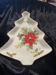 Mikasa Gold Trimmed Christmas Tree Dish 8.5 High No Box Vintage. Fixed Price $18.96.