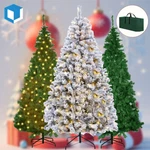 6.5/7.5FT Pre-lit Christmas Tree Artificial Snow Flocked Pine Holiday Decoration. Fixed Price $89.99.