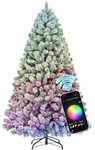 Hollo Star Flocked Prelit Christmas Tree With 350 Led Lights, 6FT, Green. Fixed Price $198.29.
