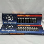 Westinghouse Icicle Lights Sets - 20 Per Box Christmas White Vintage. Fixed Price $29.99.