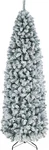 7.5FT Snow Flocked Slim Christmas Tree With Metal Stand - Holiday Decor. Fixed Price $149.99.
