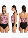 Simply Slim Women's Tummy Control One Piece Swimsuit Floral Black Size 1X Multic. Fixed Price $21.24.