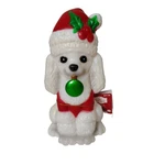 Holiday Light-up Dog 11 Inch Tabletop Blow Mold Decoration Christmas Poodle. Fixed Price $28.95.