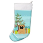 Carolines Treasures BB4132CS Merry Christmas Tree Pug Brown Stocking. Fixed Price $33.14.