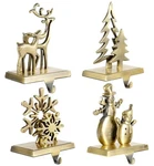 Christmas Stocking Holders For Mantel, 4PC Holiday Hangers, Snowflak.... Fixed Price $69.00.
