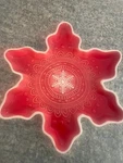 Hallmark Ceramic Snowflake Shaped Red & White Christmas/winter Dish/decoration. Fixed Price $14.99.