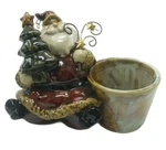 Drip Glaze Pottery Santa Claus Candle Holder Christmas Holiday Decor Festive. Fixed Price $9.99.