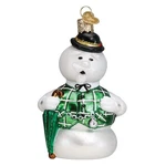Old World Christmas Sam The Snowman Glass Blown 4.25 Inches,. Fixed Price $40.17.