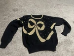 Vintage Jaclyn Smith Women Small Black & Gold Bow Beaded Holiday Sweater Granny. Fixed Price $25.00.