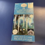 Holiday Time 25 Led White Twinkling Icicle Lights Wire 14.3 Feet Long New. Fixed Price $15.00.