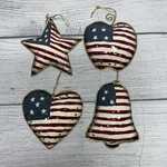 American Flag Apple Bell Star Heart Ornament Home Interiors Patriotic Christmas. Fixed Price $23.99.