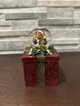 Christmas Teddy Holiday Snow Globe Trinket Gift Box Kirkland Reversible Top. Fixed Price $20.00.
