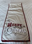 Kirkland Merry Christmas Table Runner Red & Cream 13" X 70". Fixed Price $6.50.