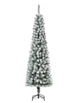 Homcom 6' Tall Unlit Snow-flocked Slim Artificial Christmas Tree With Realistic. Fixed Price $31.50.