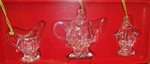 Christmas Gorham Lady Anne 3PC Tea Set Holiday Ornaments Full Lead Crystal 829. Fixed Price $29.99.