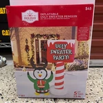 Holiday Time Inflatable Ugly Sweater Party Penguin Christmas 5 Ft New. Fixed Price $32.26.