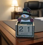 Vintage Cottage Core Wooden Block Perpetual Calendar - Dates Seasons Holidays. Fixed Price $16.95.