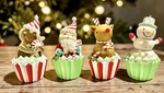 Cupcakes & Cashmere Christmas Gingerbread Figurine Set Of 4 New Box. Fixed Price $32.00.