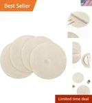 Charming Ivory Round Placemats Set Of 4 - Washable And Elegant Dining Solution. Fixed Price $27.58.