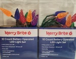 2X Merry Brite 10CT Faceted Battery Led Christmas Set Multi Color. Fixed Price $17.99.