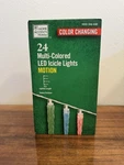 24 Ct Changing Multicolor Deluxe Led Christmas Icicle Lights Home Accents. Fixed Price $34.99.