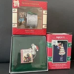 Vtg Lot 3 Enesco Treasury Of Christmas & Story Mice Ornaments 1980-90S. Fixed Price $35.99.
