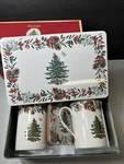 Spode Christmas Tree Collection 2021 Annual 5 Piece Mug Coaster Tin Set. Fixed Price $29.95.