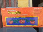 Vtg Noma Pumpkins Roofline Lighted Holographic Sign 48" 100 Lt Halloween Decor. Fixed Price $50.00.