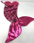 Dark Fuchsia Pink & Silver Flip Sequin Mermaid Christmas Holiday Stocking. Fixed Price $14.99.