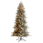 Nearly Natural Flocked Manchester Spruce Artificial Christmas Tree With Lights. Fixed Price $365.83.