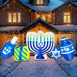 Best Blowout Fun 8FT Hanukkah Inflatables Menorah Dreidel Gift Box Star Combo. Fixed Price $77.25.
