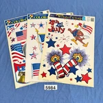 Vtg Lot 3 Sheets Fourth Of July Window Clings Independance Day Celebrate Usa -b. Fixed Price $16.00.