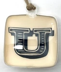 Pottery Barn Letter Christmas Ornament Blown Glass 3D Alphabet Black Square. Fixed Price $18.99.