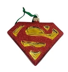 Superman Dc Comics Heroes Blown Glass Icon Logo Glitter Red Gold Ornament. Fixed Price $15.95.